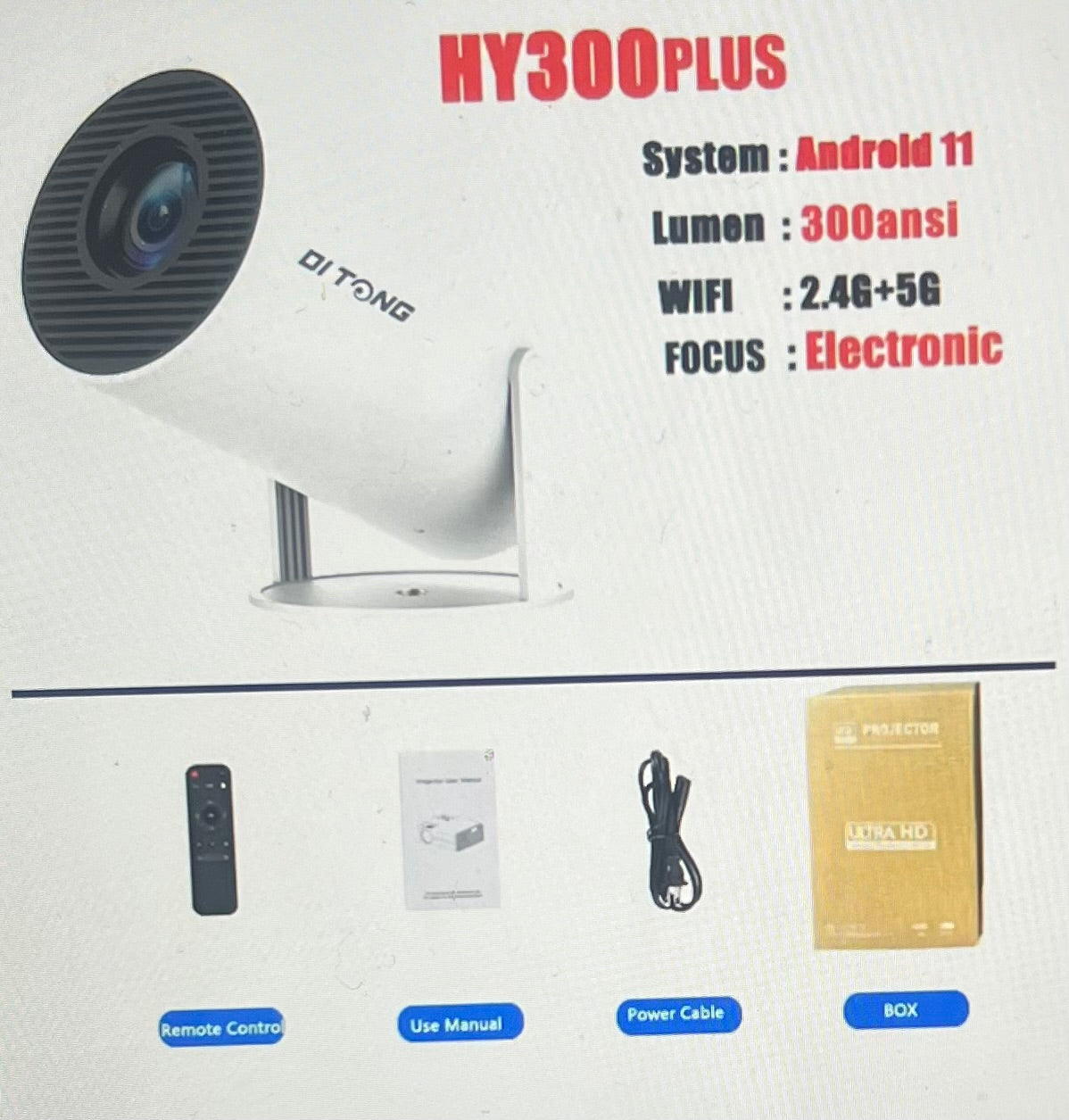 DITONG HY300 Plus HD Projector