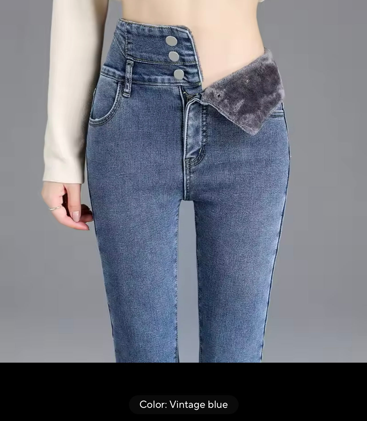 Thermal Winter Thick Fleece High-waist Warm Skinny Jeans