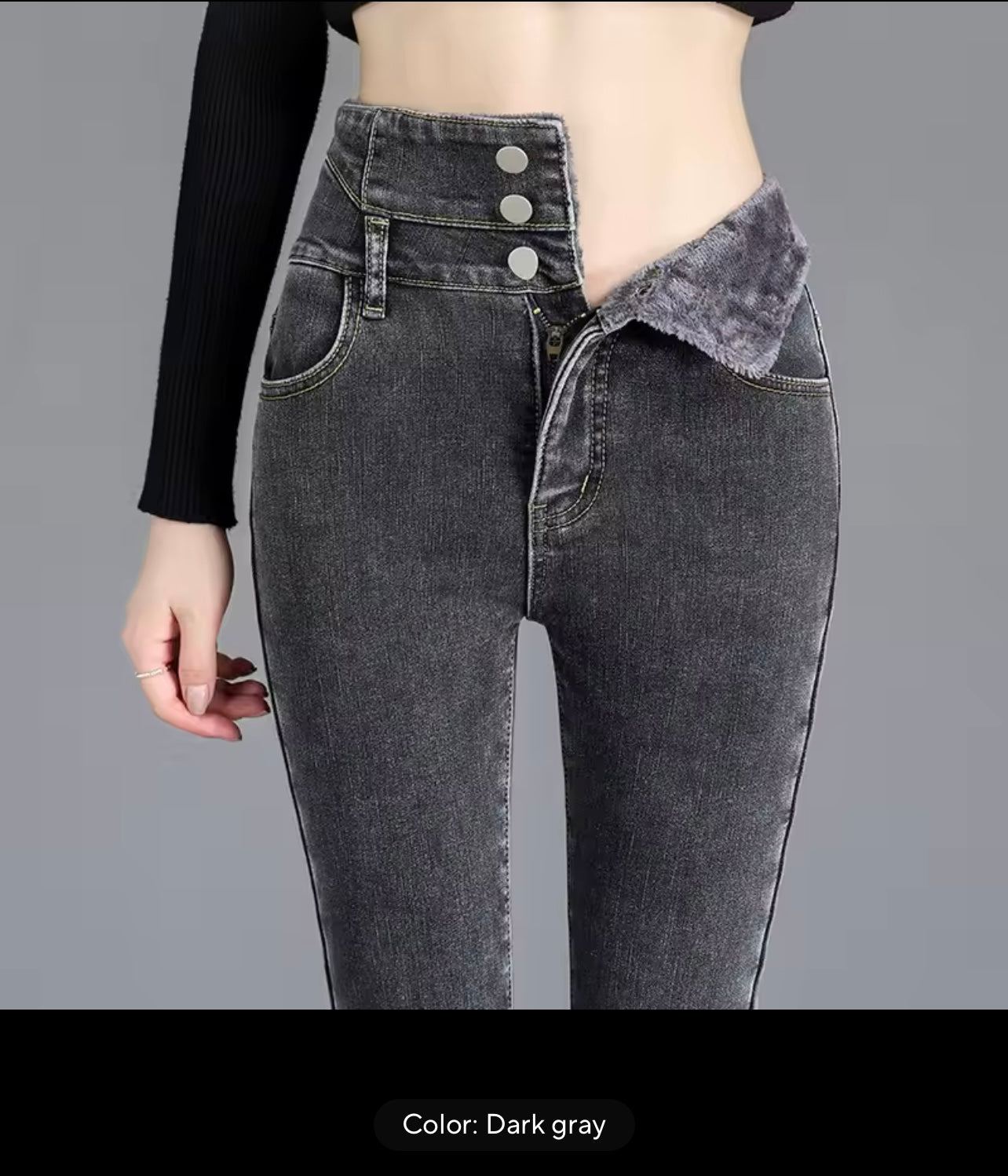 Thermal Winter Thick Fleece High-waist Warm Skinny Jeans