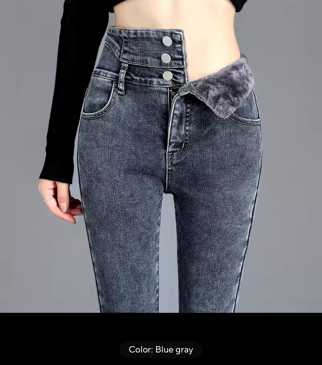 Thermal Winter Thick Fleece High-waist Warm Skinny Jeans